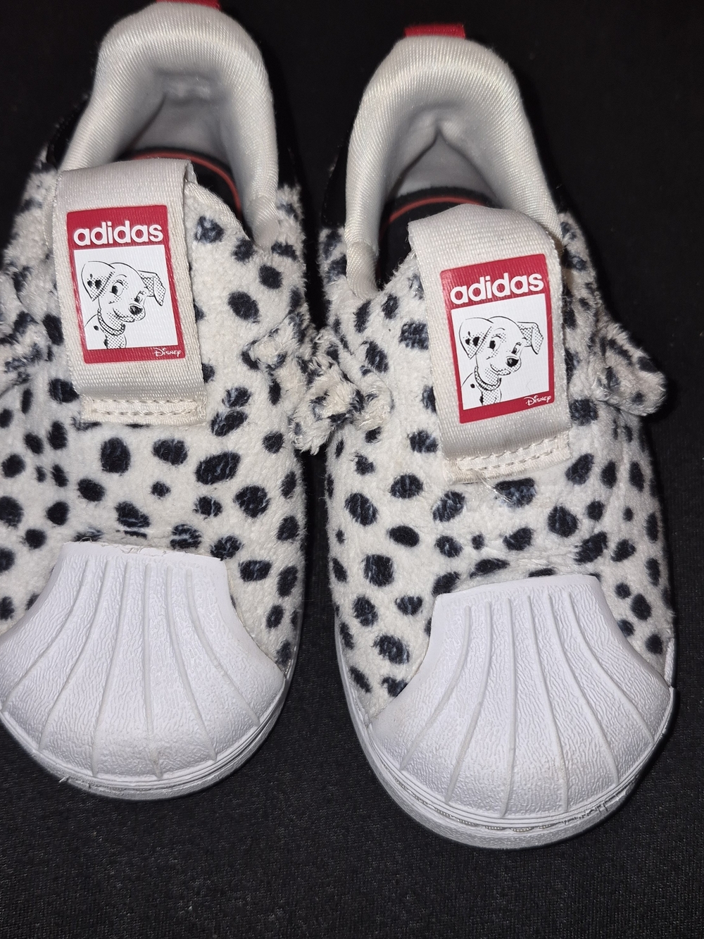 adidas Kids Dalmatian Slip-On Sneakers - White with Black Spots